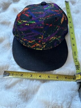 Multicolor Graphic Snapback Hat with Black Brim